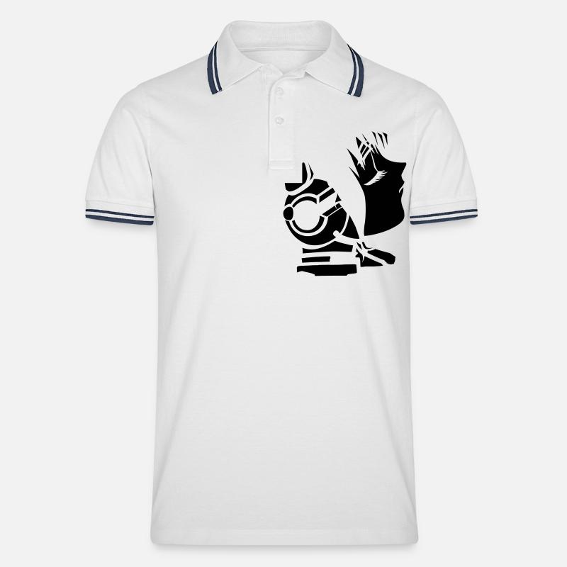 future_sound - Männer Tipped Poloshirt - Weiß/Navy