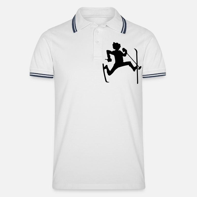 skilaeufer - Männer Tipped Poloshirt - Weiß/Navy