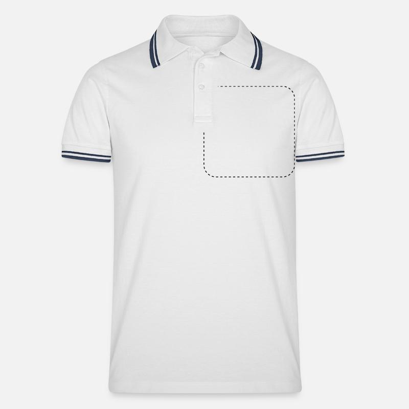 Quadrat gestricheltt rund - Polo tipped Homme - blanc/marine