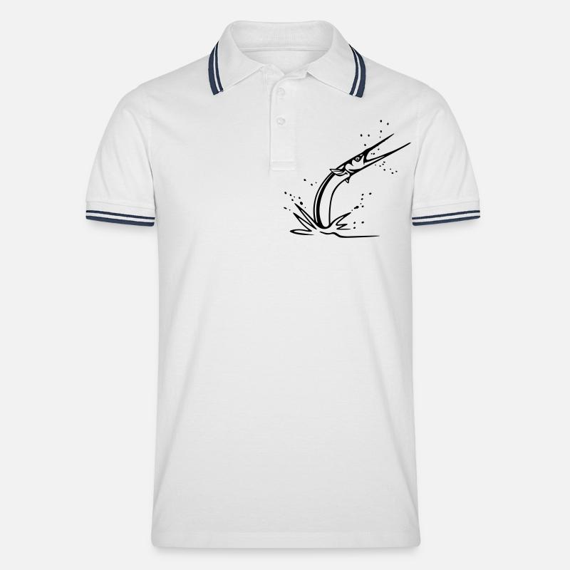 HORNHECHT - Männer Tipped Poloshirt - Weiß/Navy