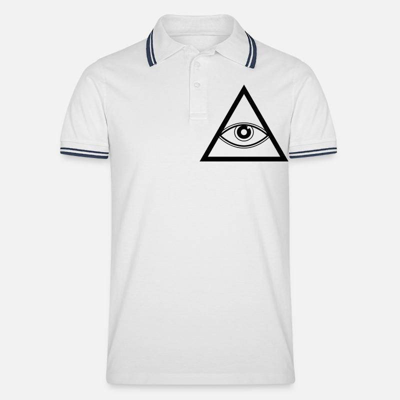 Dreieck - Männer Tipped Poloshirt - Weiß/Navy