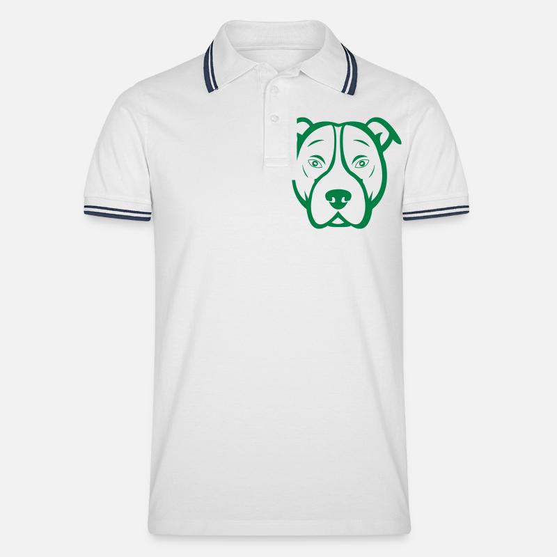 chien - Polo tipped Homme - blanc/marine