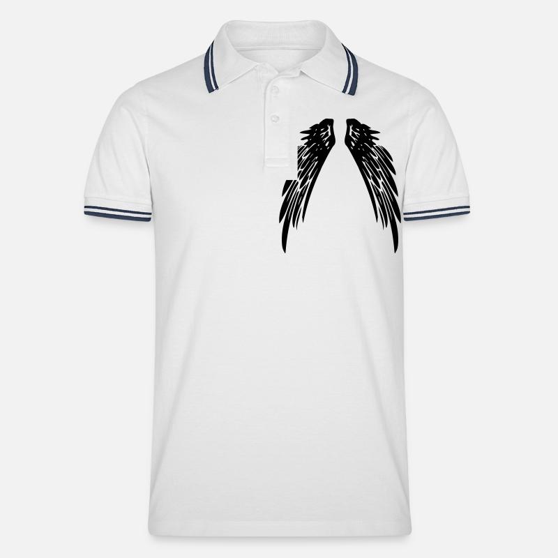 wings_1c_ge - Männer Tipped Poloshirt - Weiß/Navy