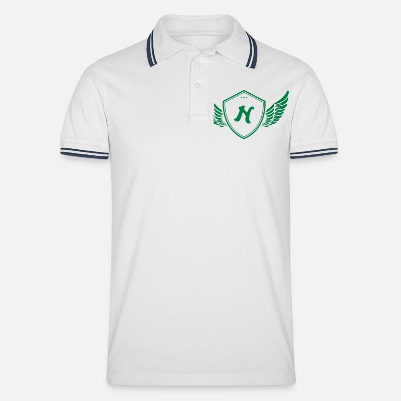 wappen n - Männer Tipped Poloshirt - Weiß/Navy