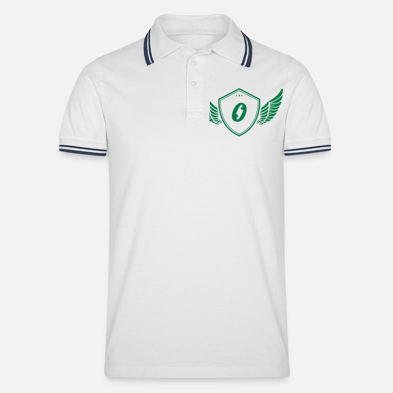 wappen o - Männer Tipped Poloshirt - Weiß/Navy