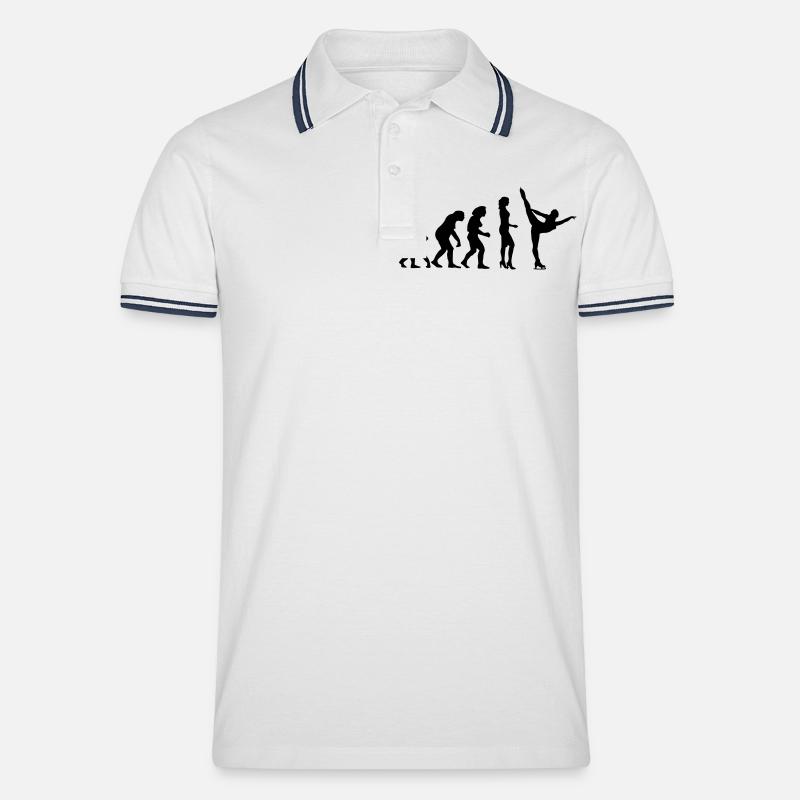 evolution_eiskunst_c_1c - Men's Tipped Polo Shirt - white/navy