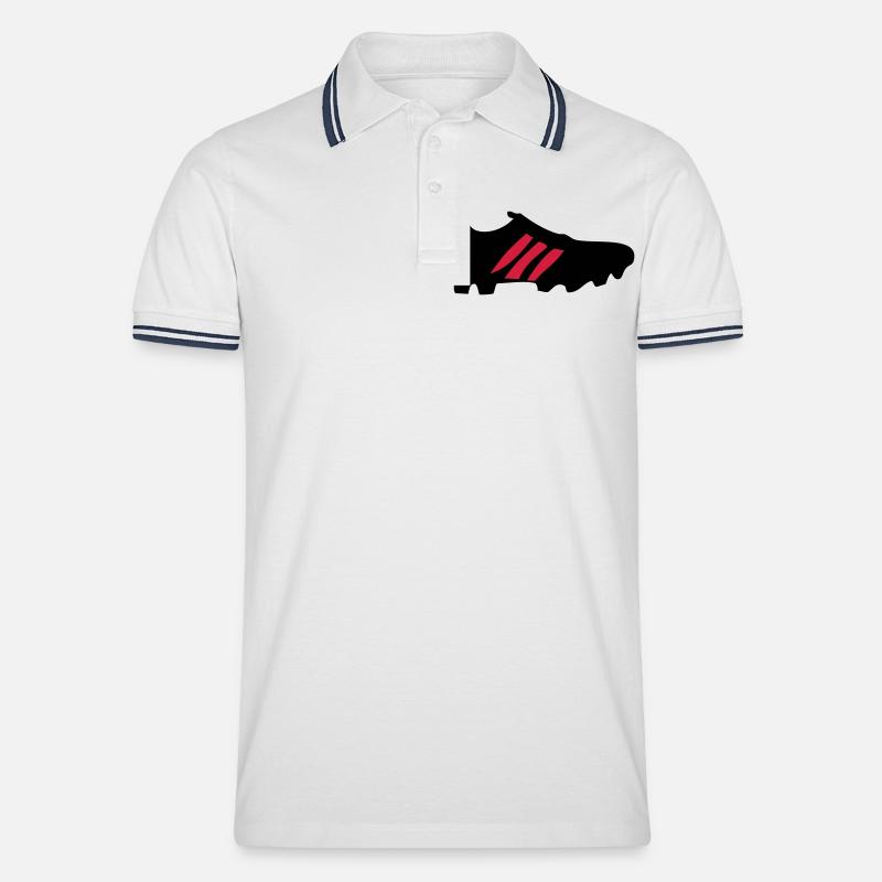 Fußball - Männer Tipped Poloshirt - Weiß/Navy