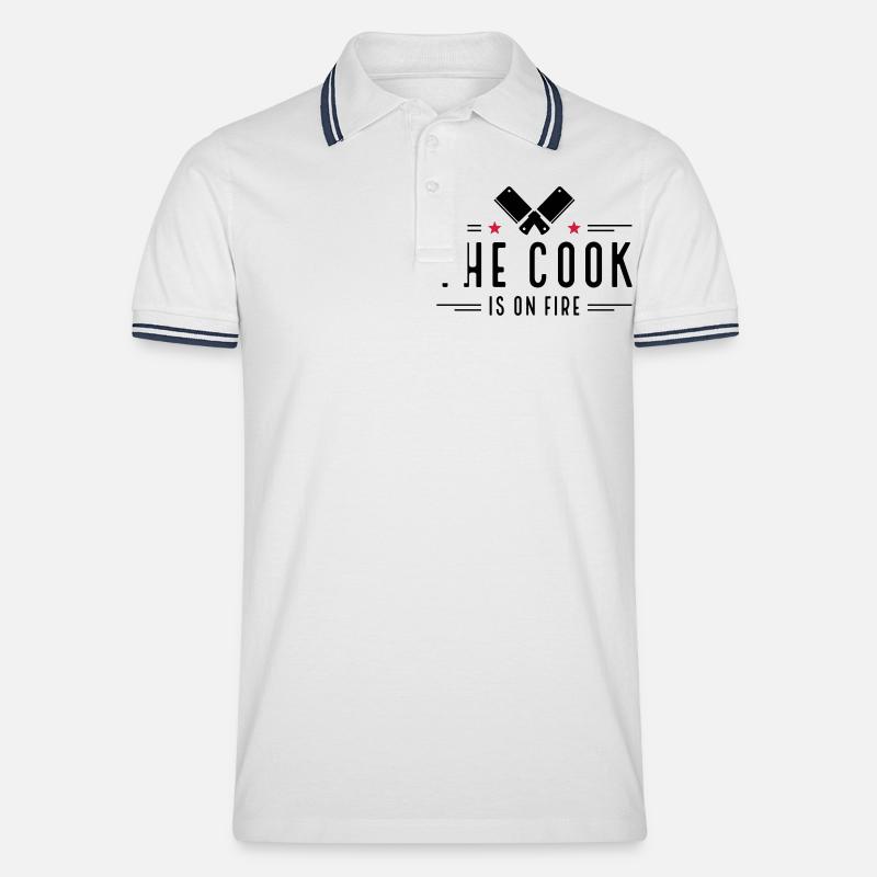 Koch - Männer Tipped Poloshirt - Weiß/Navy