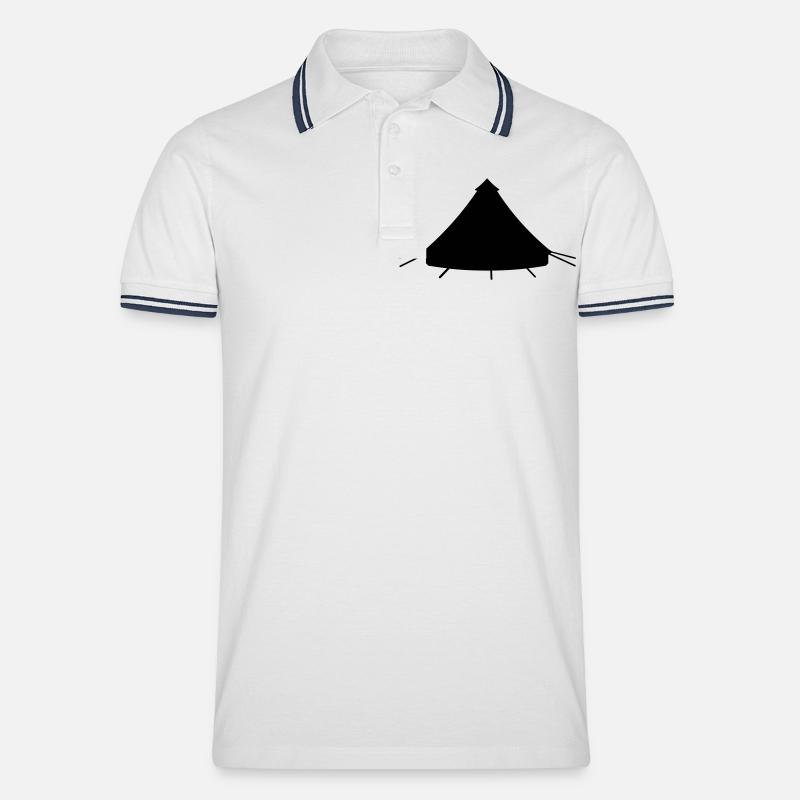 Zelt - Männer Tipped Poloshirt - Weiß/Navy