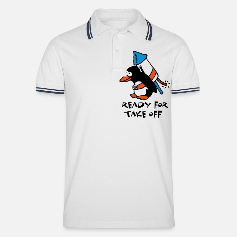 rocket_pinguin_white_c_3c - Polo tipped Homme - blanc/marine