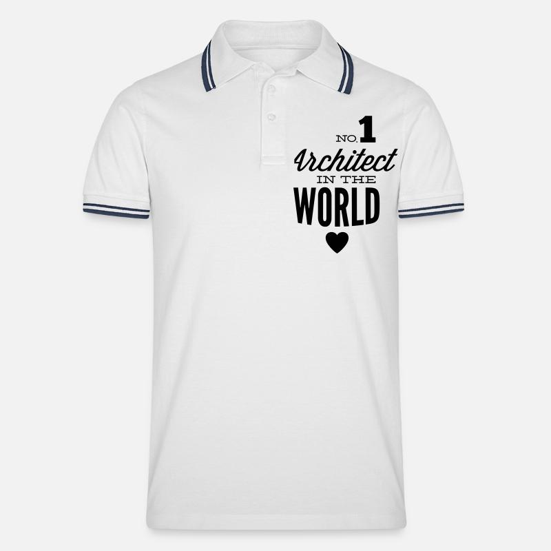 Bester Architekt der Welt - Männer Tipped Poloshirt - Weiß/Navy