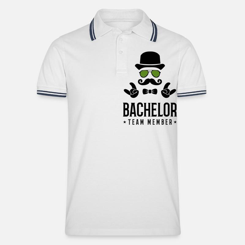 bachelor team member - Männer Tipped Poloshirt - Weiß/Navy