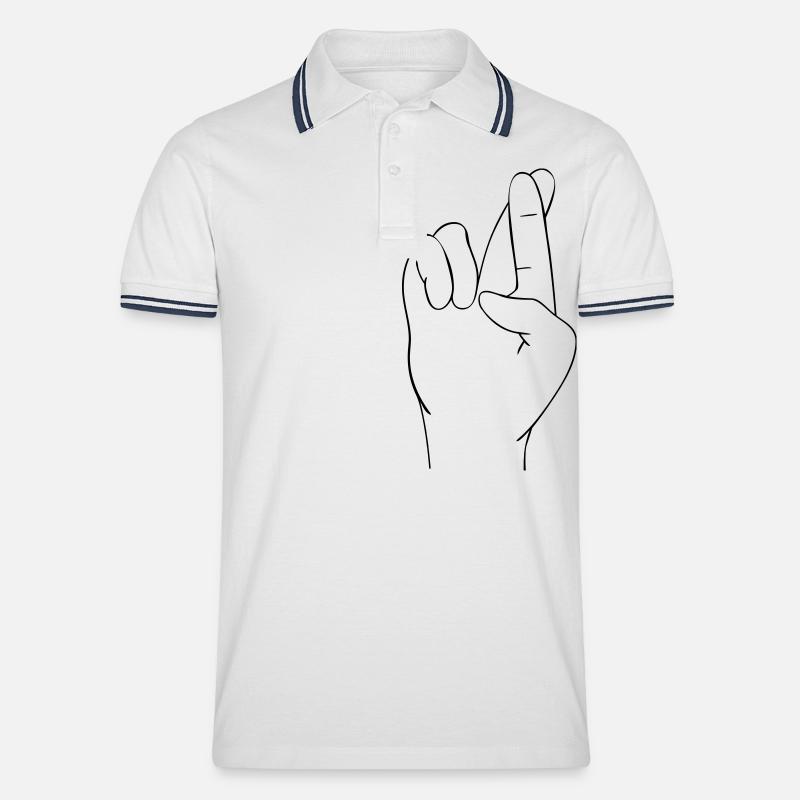 Handzeichen - Männer Tipped Poloshirt - Weiß/Navy