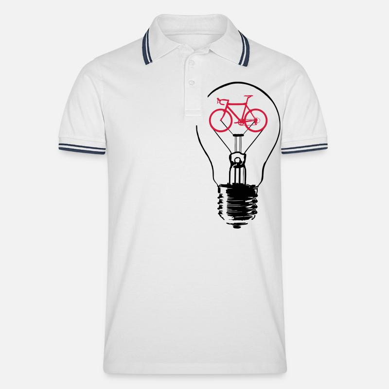 BULB / BIKE - Männer Tipped Poloshirt - Weiß/Navy