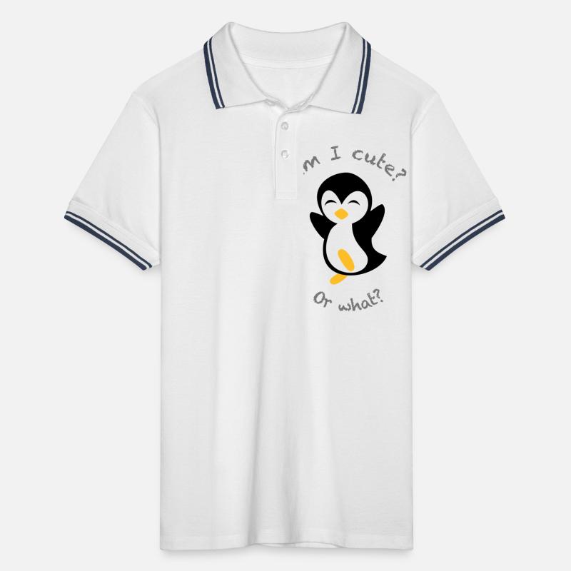 Pingouin mignon | Couleurs de conception librement sélectionnables. Polo tipped Homme