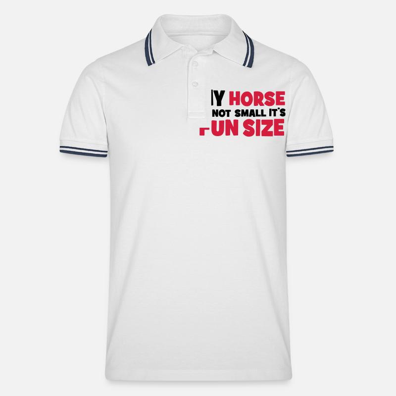 kleines Pferd - Männer Tipped Poloshirt - Weiß/Navy