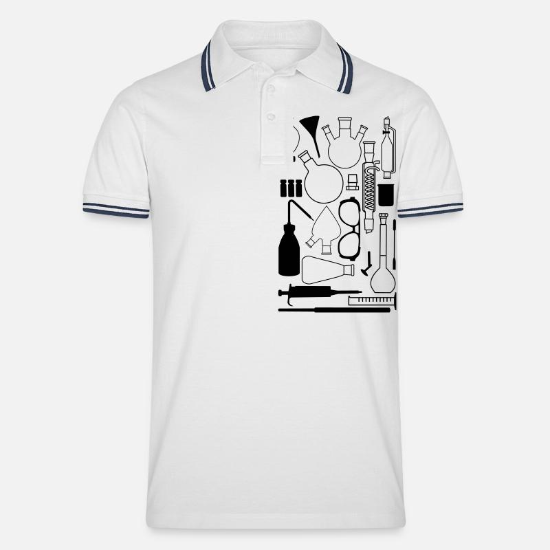 Laborgeräte - Männer Tipped Poloshirt - Weiß/Navy