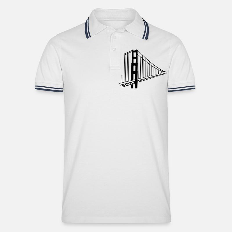 san_francisco - Männer Tipped Poloshirt - Weiß/Navy