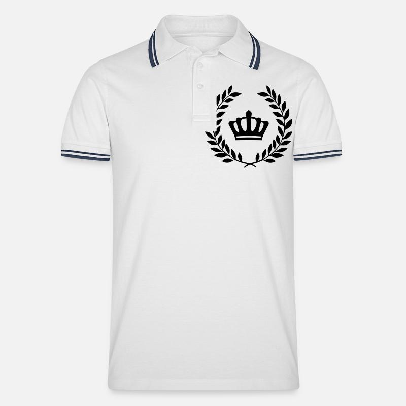 Krone Laurel - Männer Tipped Poloshirt - Weiß/Navy