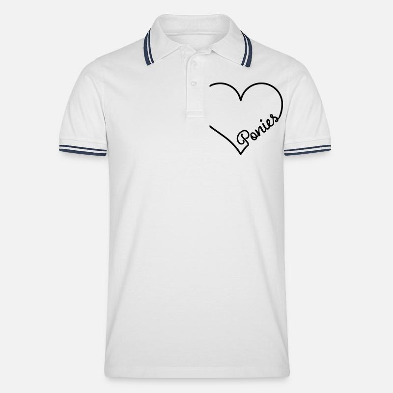 Pony - Männer Tipped Poloshirt - Weiß/Navy
