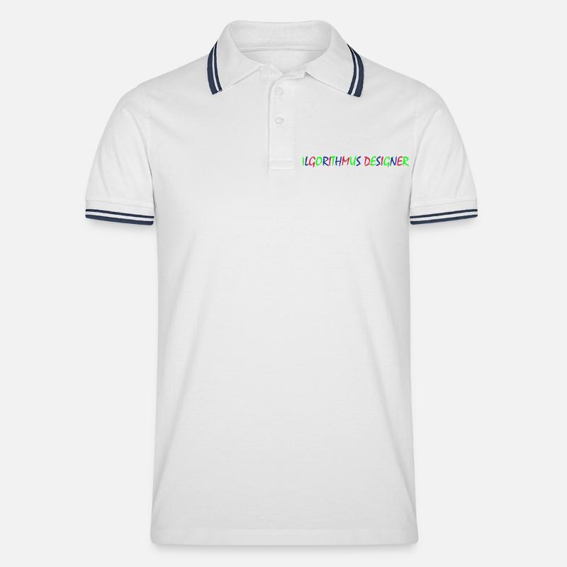 AI Algorithim Designer - Männer Tipped Poloshirt - Weiß/Navy