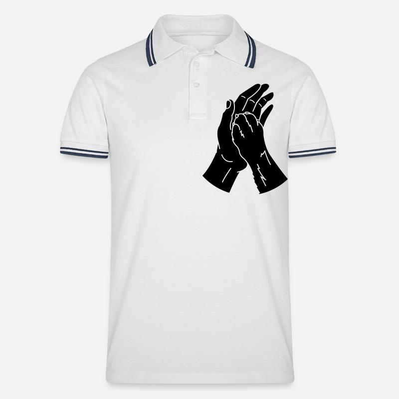 tierpfote hand - Männer Tipped Poloshirt - Weiß/Navy