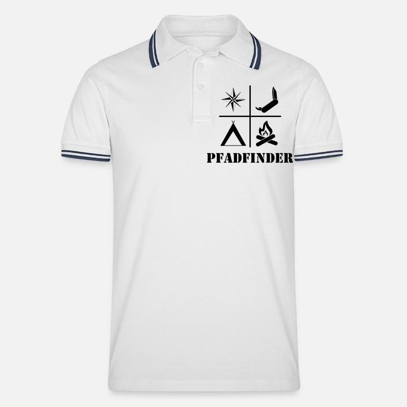 Pfadfinder - Männer Tipped Poloshirt - Weiß/Navy