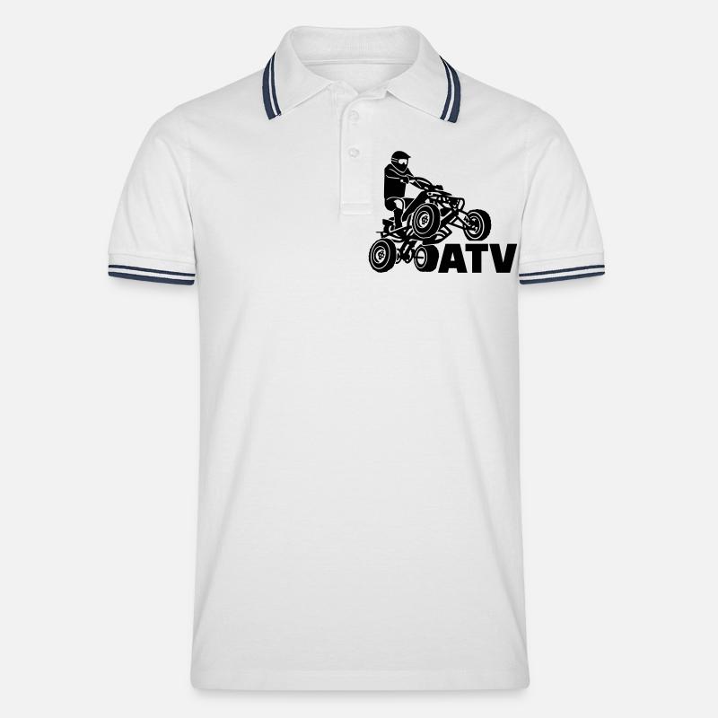 ATV - Männer Tipped Poloshirt - Weiß/Navy