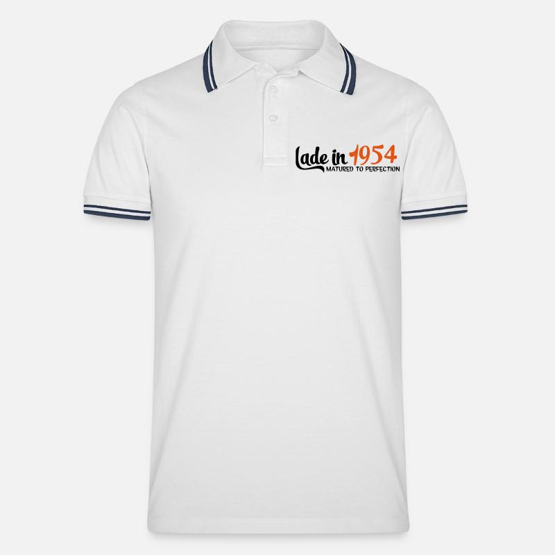 1954 - Männer Tipped Poloshirt - Weiß/Navy