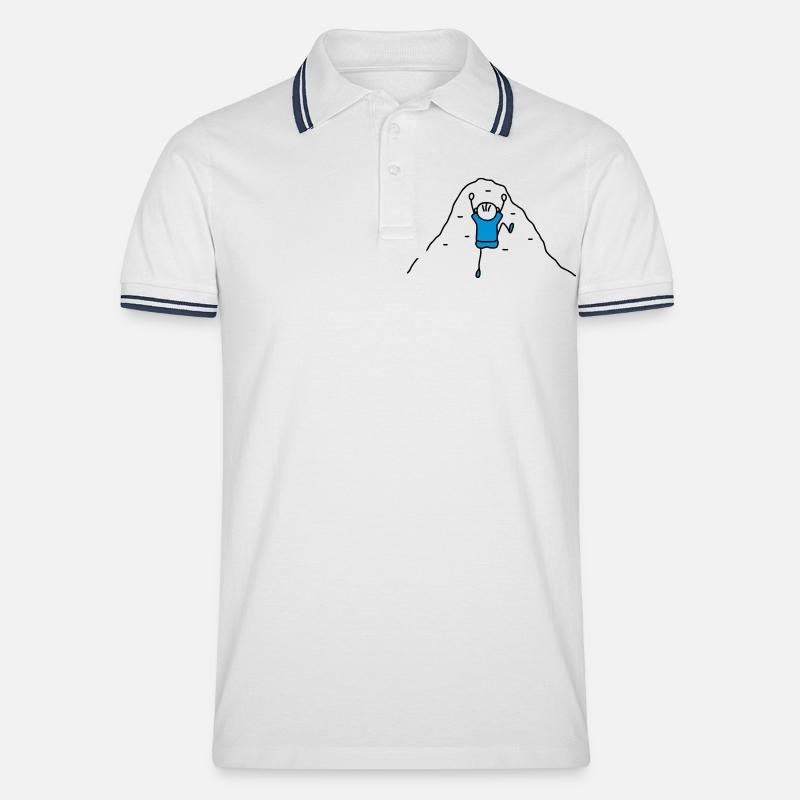 Klettern Kletterwand - V2 - Männer Tipped Poloshirt - Weiß/Navy