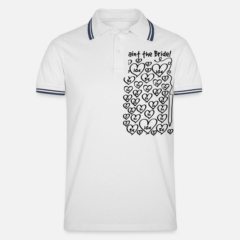 Paint the Bride - JGA - Männer Tipped Poloshirt - Weiß/Navy