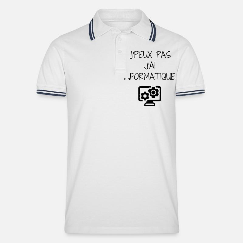 Computer / Informatiker / Aussenseiter / Ingenieur - Männer Tipped Poloshirt - Weiß/Navy