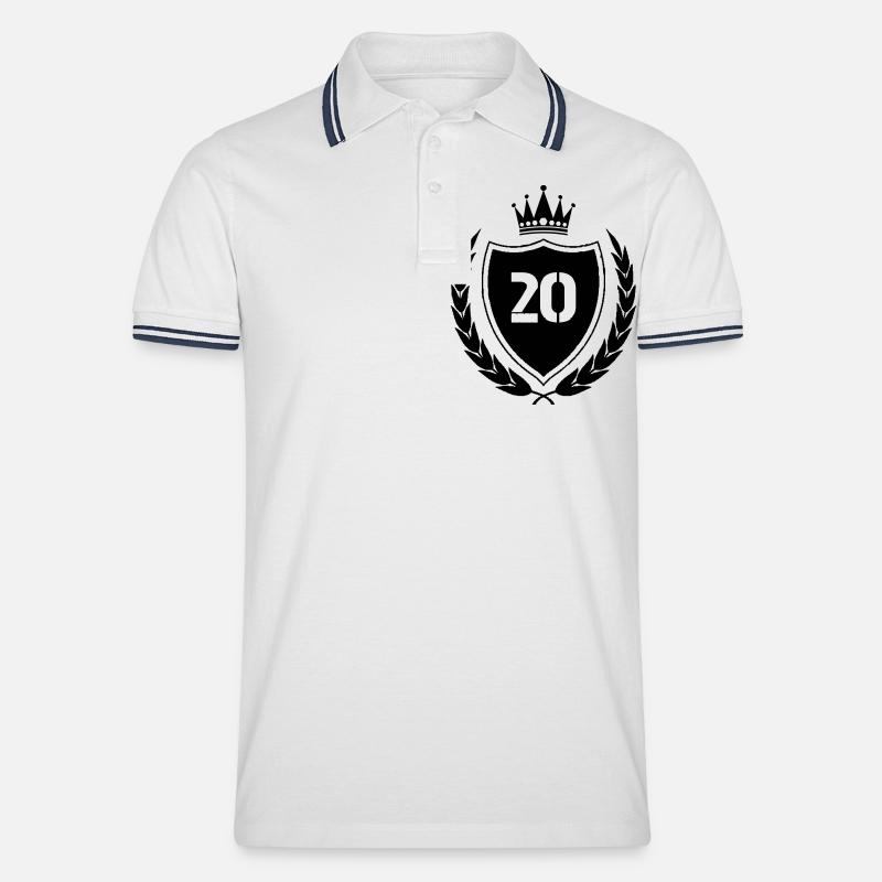 Wappen 20 - Männer Tipped Poloshirt - Weiß/Navy