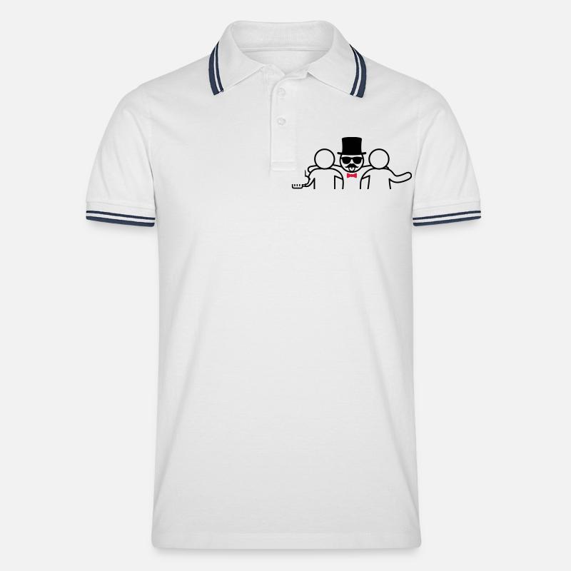 Jga Junggesellenabschied Feier - Männer Tipped Poloshirt - Weiß/Navy