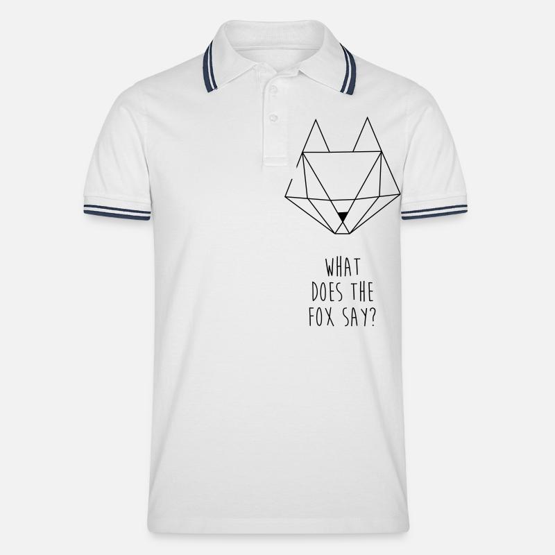 What does the fox say - Männer Tipped Poloshirt - Weiß/Navy