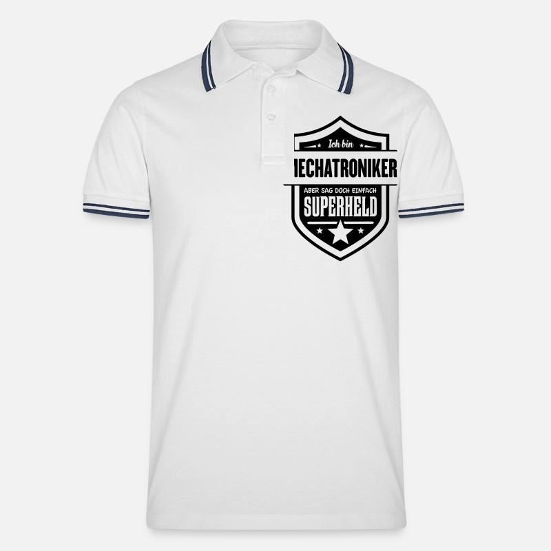 Super Mechatroniker - Männer Tipped Poloshirt - Weiß/Navy