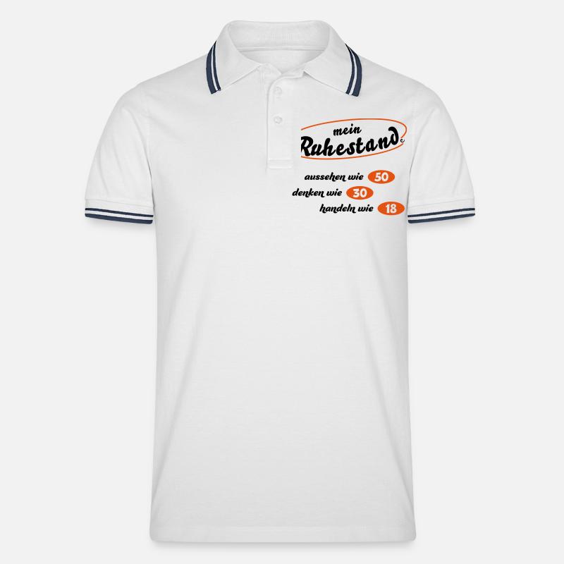Rentner - Männer Tipped Poloshirt - Weiß/Navy
