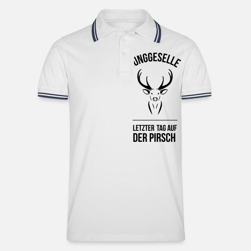 Der Junggeselle - Männer Tipped Poloshirt - Weiß/Navy