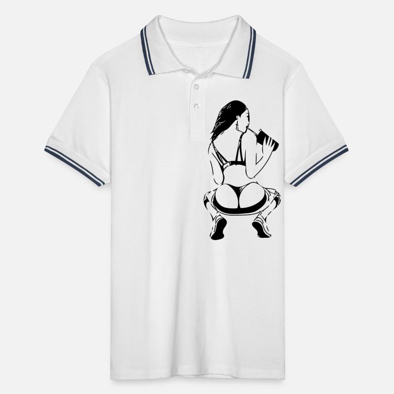 Lady Twerk Men's Tipped Polo Shirt