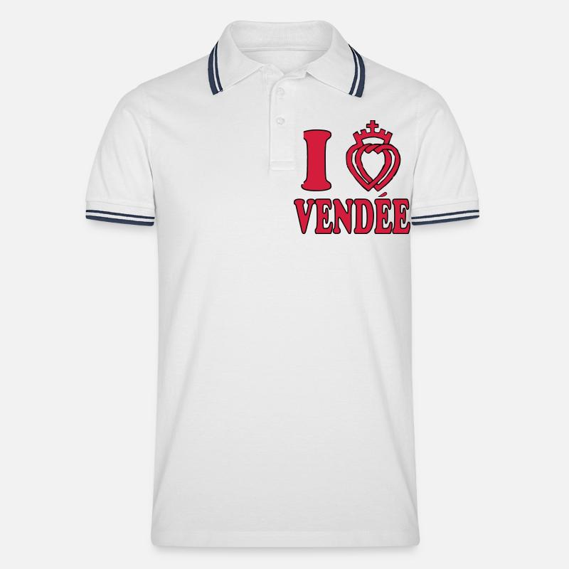shopper - Männer Tipped Poloshirt - Weiß/Navy