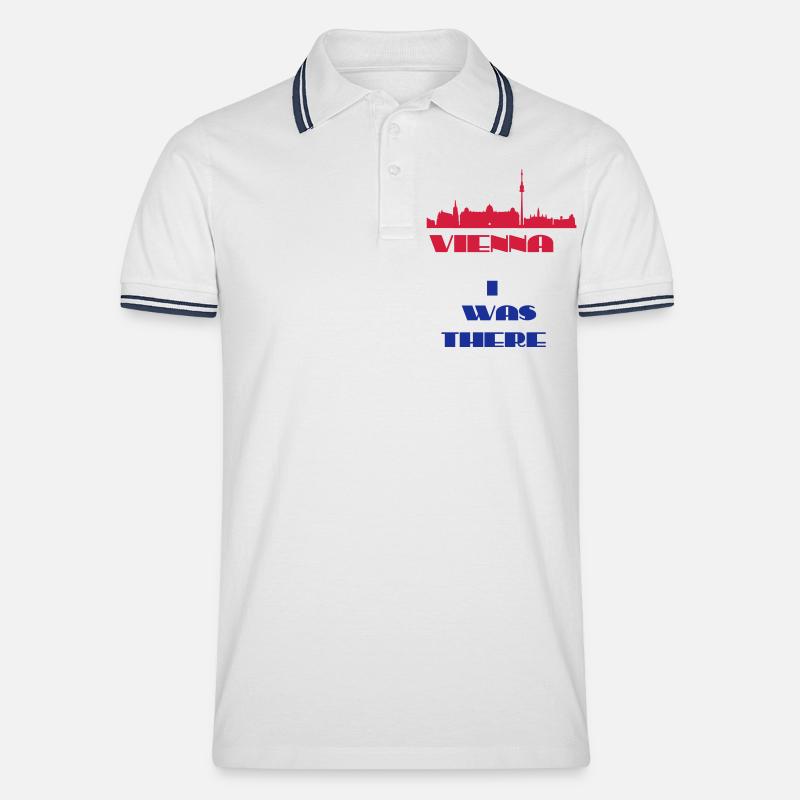 Ich war dort Wien - Männer Tipped Poloshirt - Weiß/Navy