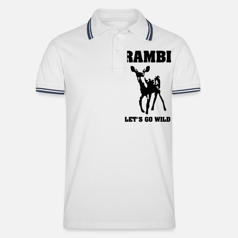 RAMBI II - Männer Tipped Poloshirt - Weiß/Navy