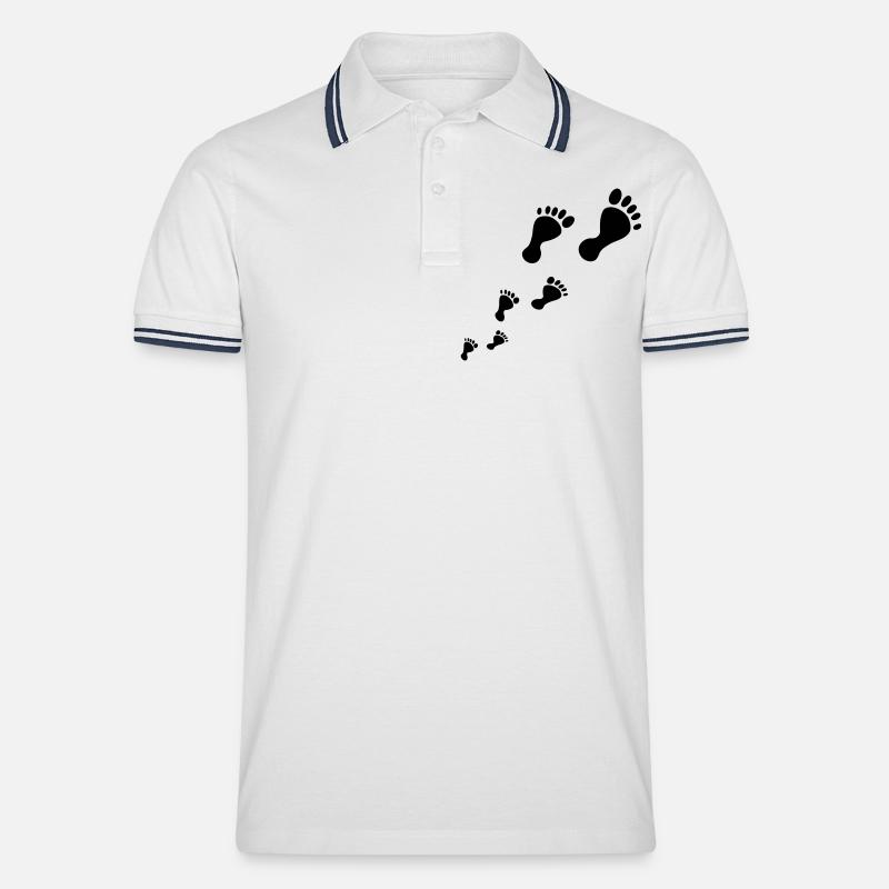 füße - Männer Tipped Poloshirt - Weiß/Navy