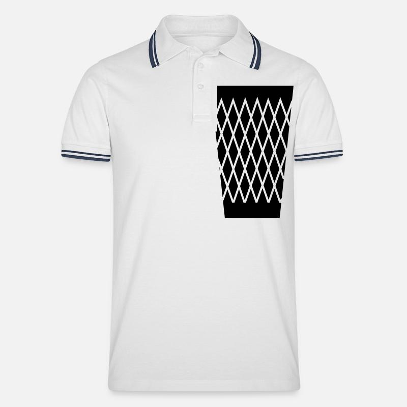 Geripptes - Schoppe Glas - Männer Tipped Poloshirt - Weiß/Navy