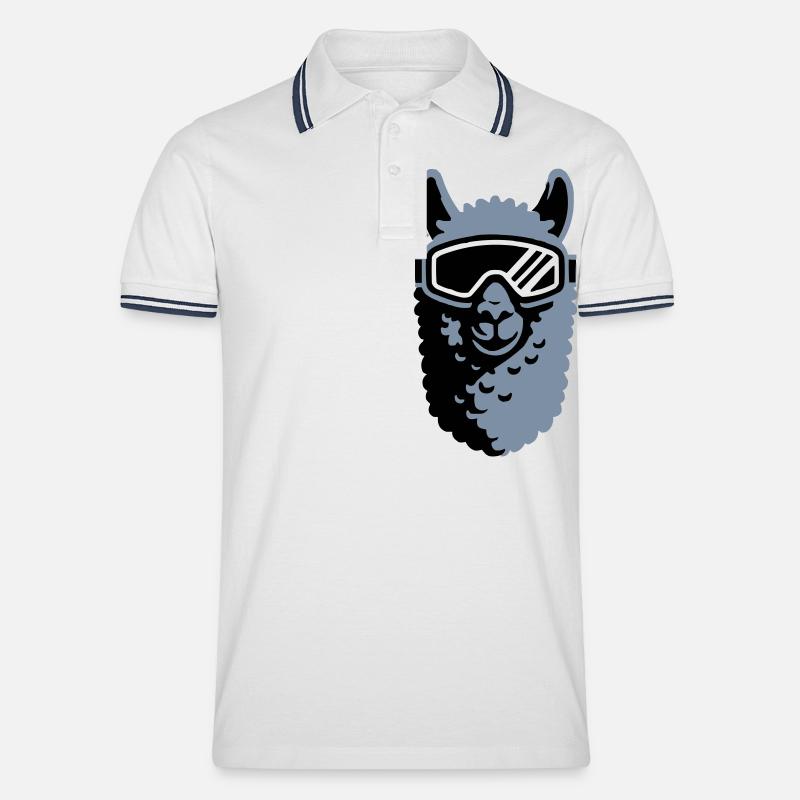 alpaka skibrille - Männer Tipped Poloshirt - Weiß/Navy