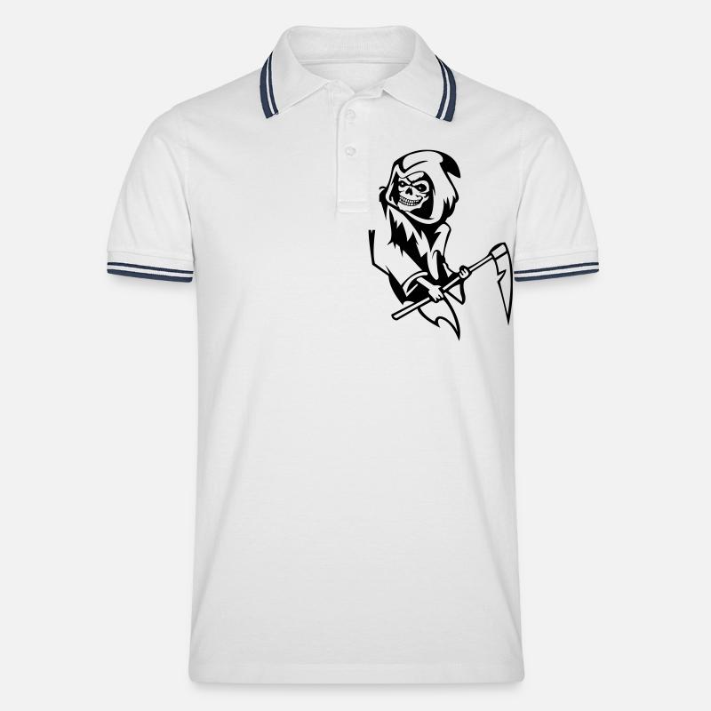 sensemann_01 - Polo tipped Homme - blanc/marine
