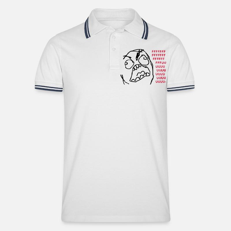FFFFFFUUUUUUU - Männer Tipped Poloshirt - Weiß/Navy