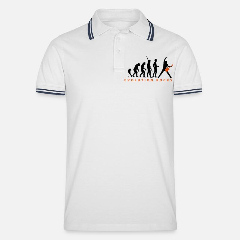 evolution_guitar_112013_c_2c - Polo tipped Homme - blanc/marine