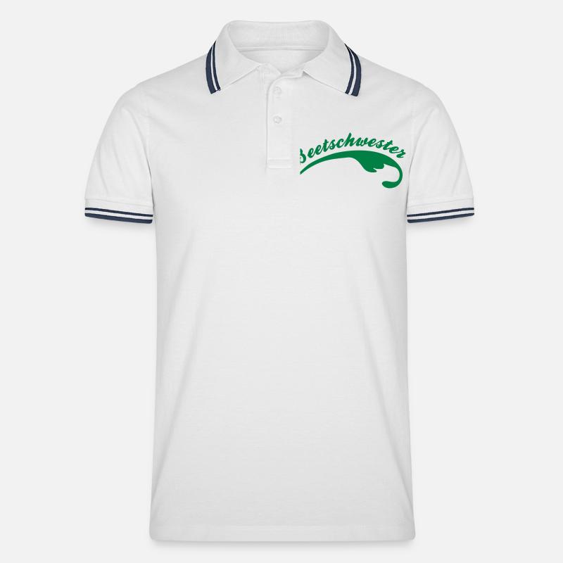 2541614 11168784 beetschwester - Männer Tipped Poloshirt - Weiß/Navy