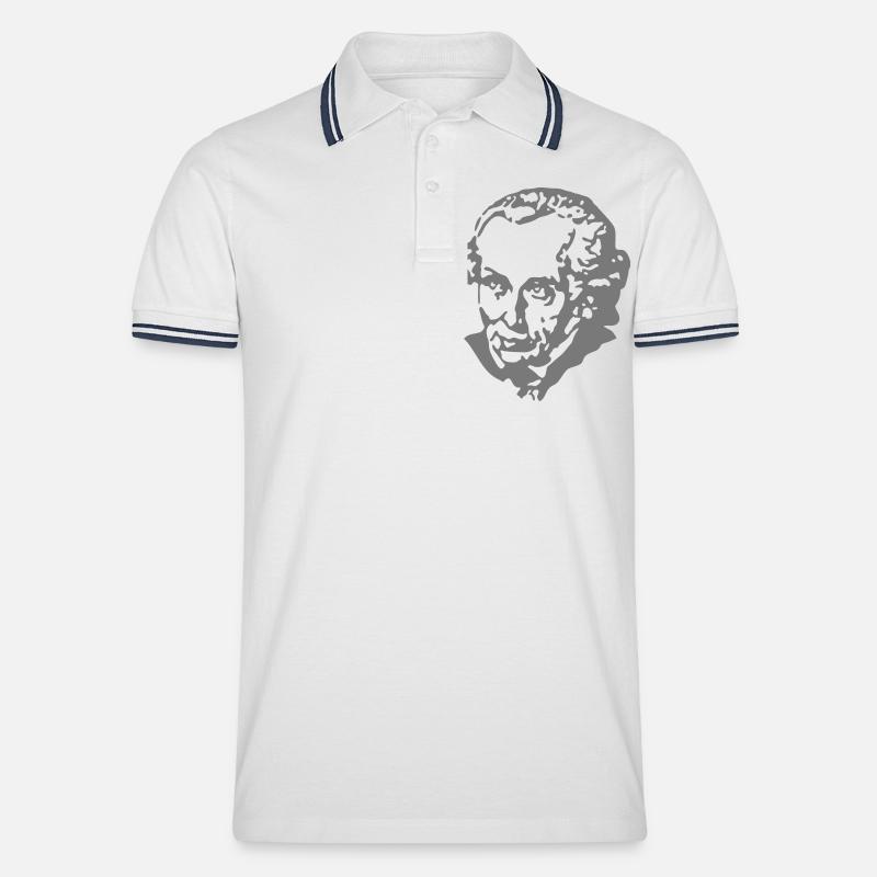 Immanuel Kant - Männer Tipped Poloshirt - Weiß/Navy